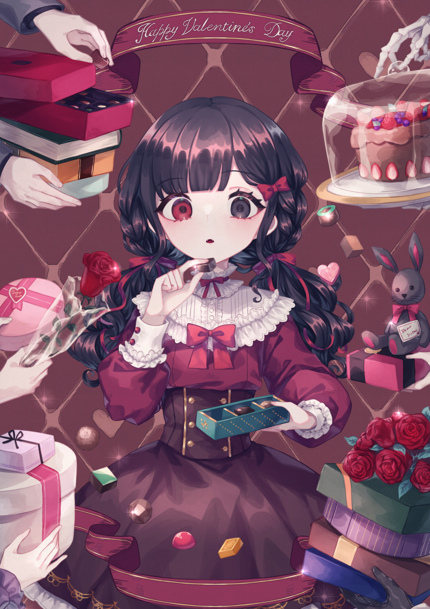 1girl, absurdres, akikawa_higurashi, bangs, banner, black_eyes, black_hair, blunt_bangs