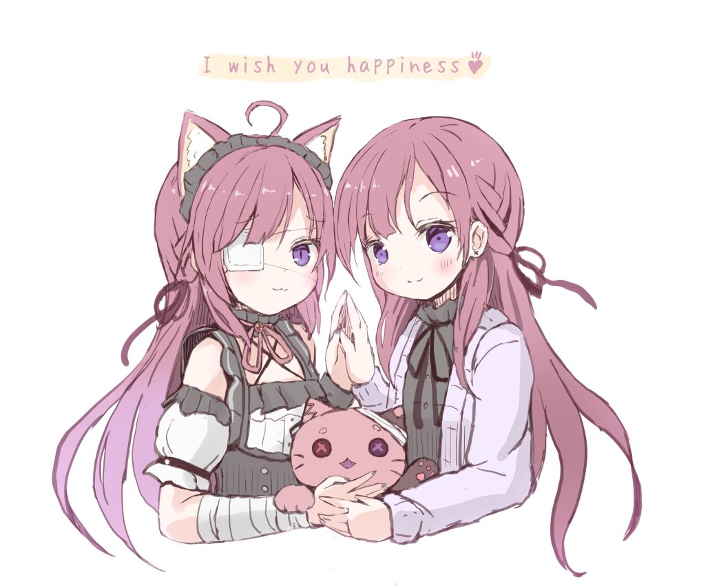 1girl, :3, ahoge, animal_ear_fluff, animal_ears, bandages, bare_shoulders, baumkuchen_umai