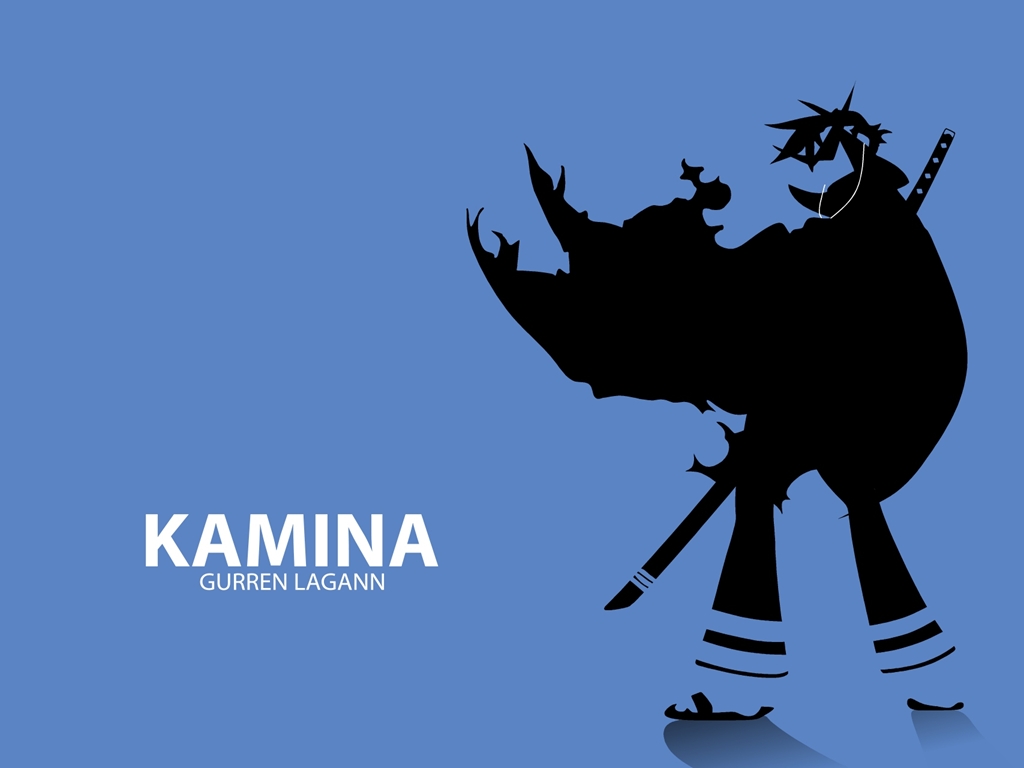 bancho, blue, gainax, ipod, kamina, parody, silhouette, sword