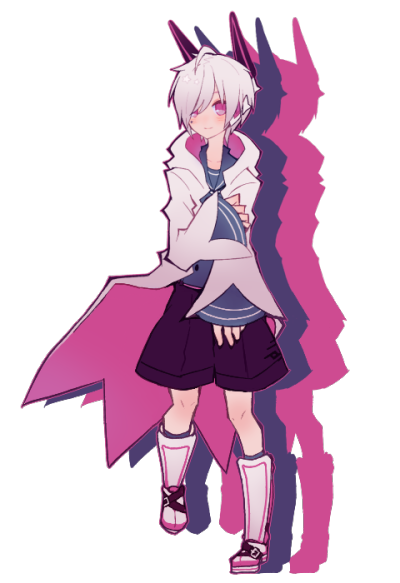 1bitheart, 1boy, ahoge, bangs, blue_shirt, boots, closed_mouth, coat