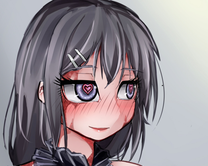 1girl, bangs, black_hair, blush, burn_scar, commentary_request, dorei_to_no_seikatsu_~teaching_feeling~, face