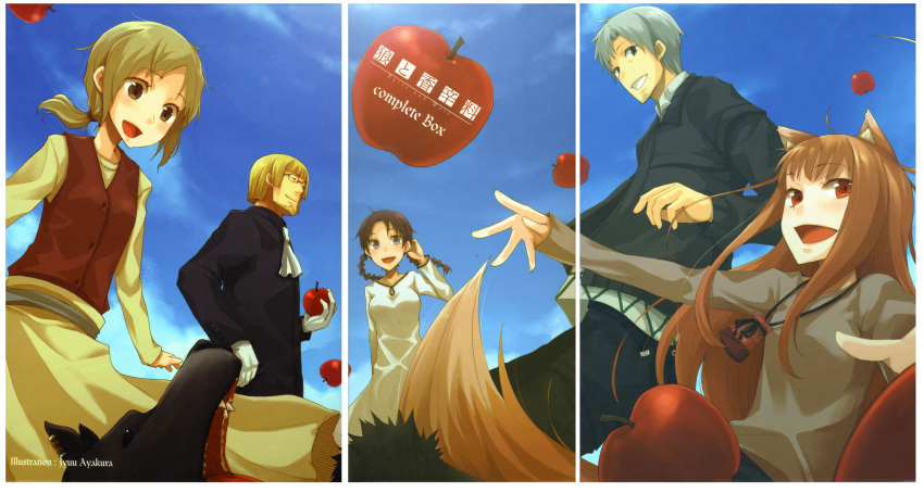 animal_ears, ayakura_juu, chloe, craft_lawrence, enekk, holo, marhait, nora_arento, spice_and_wolf, tail