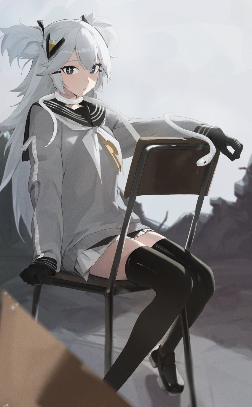 +_+, 1girl, absurdres, alchemy_stars, bangs, black_eyes, black_footwear, black_gloves