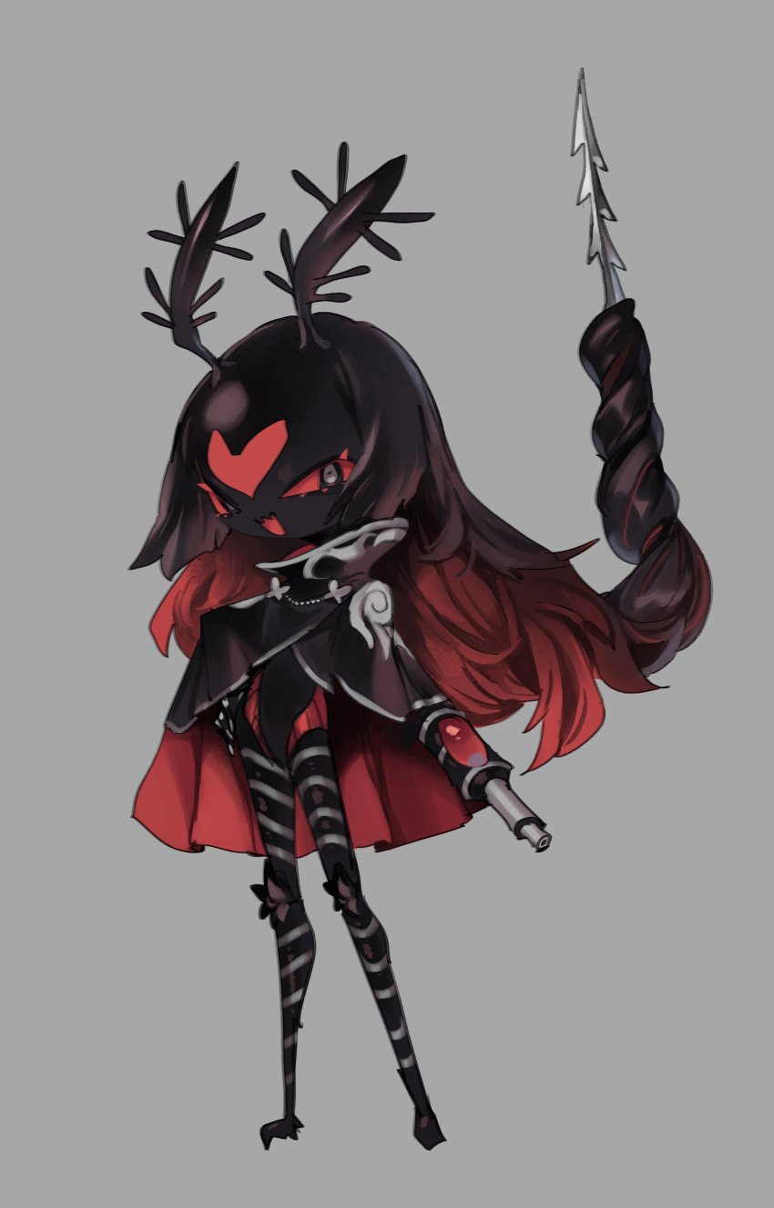 1girl, :d, absurdres, black_eyes, black_skin, braid, colored_sclera, colored_skin