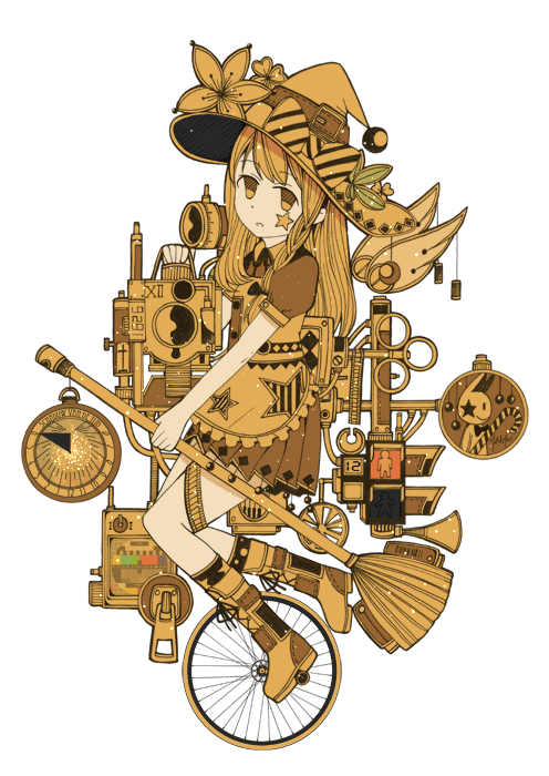 1girl, animated, animated_gif, apron, belt, belt_buckle, black_bow, blonde_hair, boots, bow, braid, broom, buckle, camera, candy, candy_cane, countdown_timer, dress, facial_mark, food, haim, hair_bow, hat, hat_bow, holding, holding_broom, kirisame_marisa, long_hair, looking_at_viewer, looping_animation, machine, parted_lips, signature, single_braid, solo, steampunk, striped, striped_bow, sundial, taking_picture, thigh_strap, touhou, traffic_light, wheel, winding_key, witch_hat, yellow_eyes, yellow_theme, zipper_pull_tab