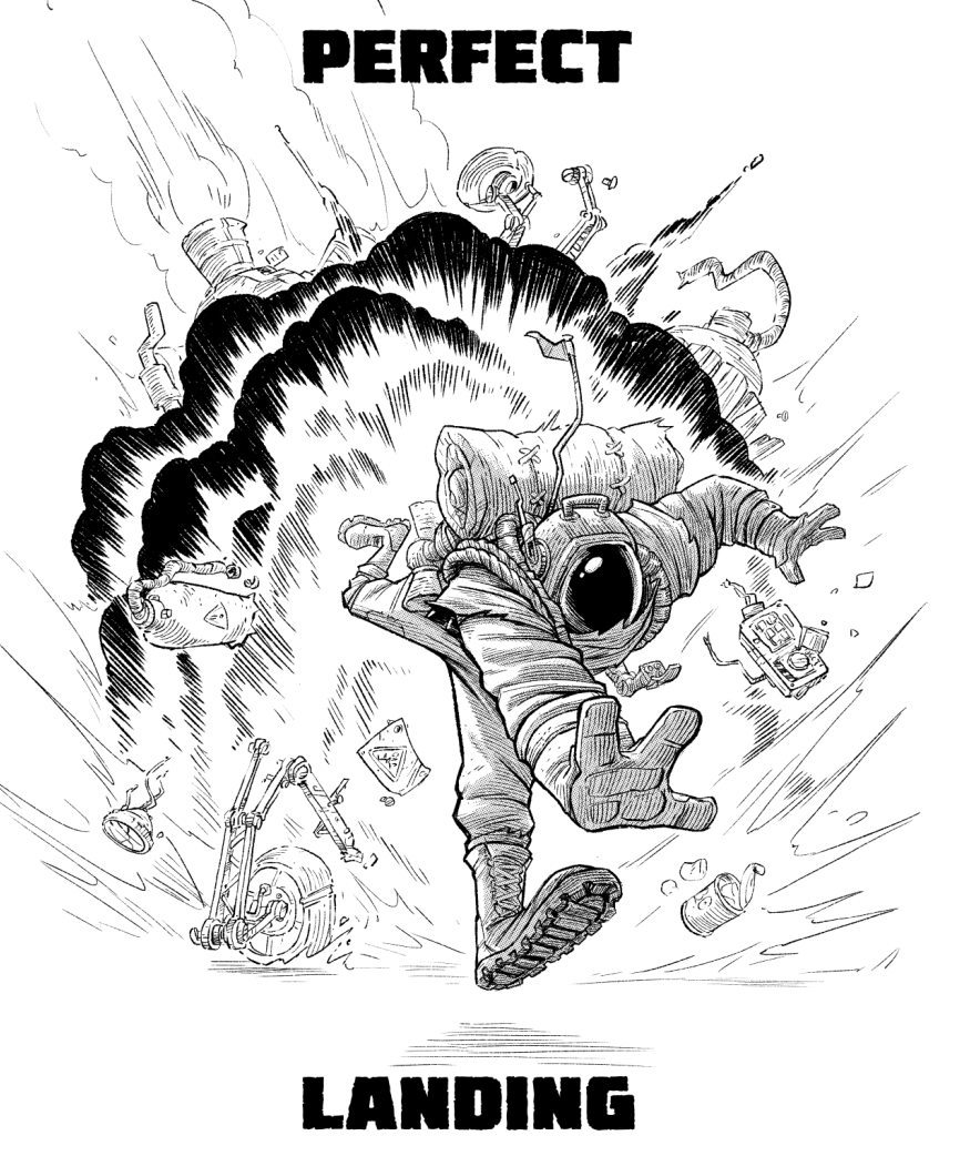 1other, bedroll, boots, crash, debris, explosion, flag, hatchling_(outer_wilds)