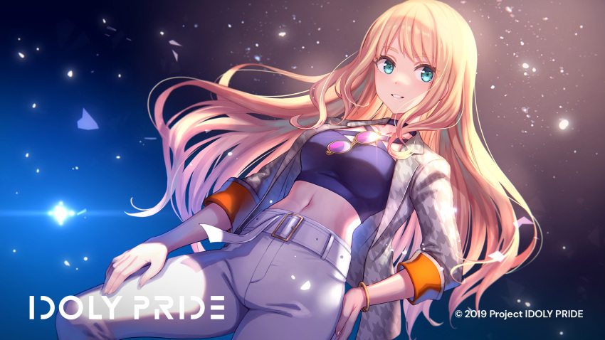 1girl, anbe_yoshirou, bangs, blonde_hair, fran_(idoly_pride), glasses, guest_art, highres
