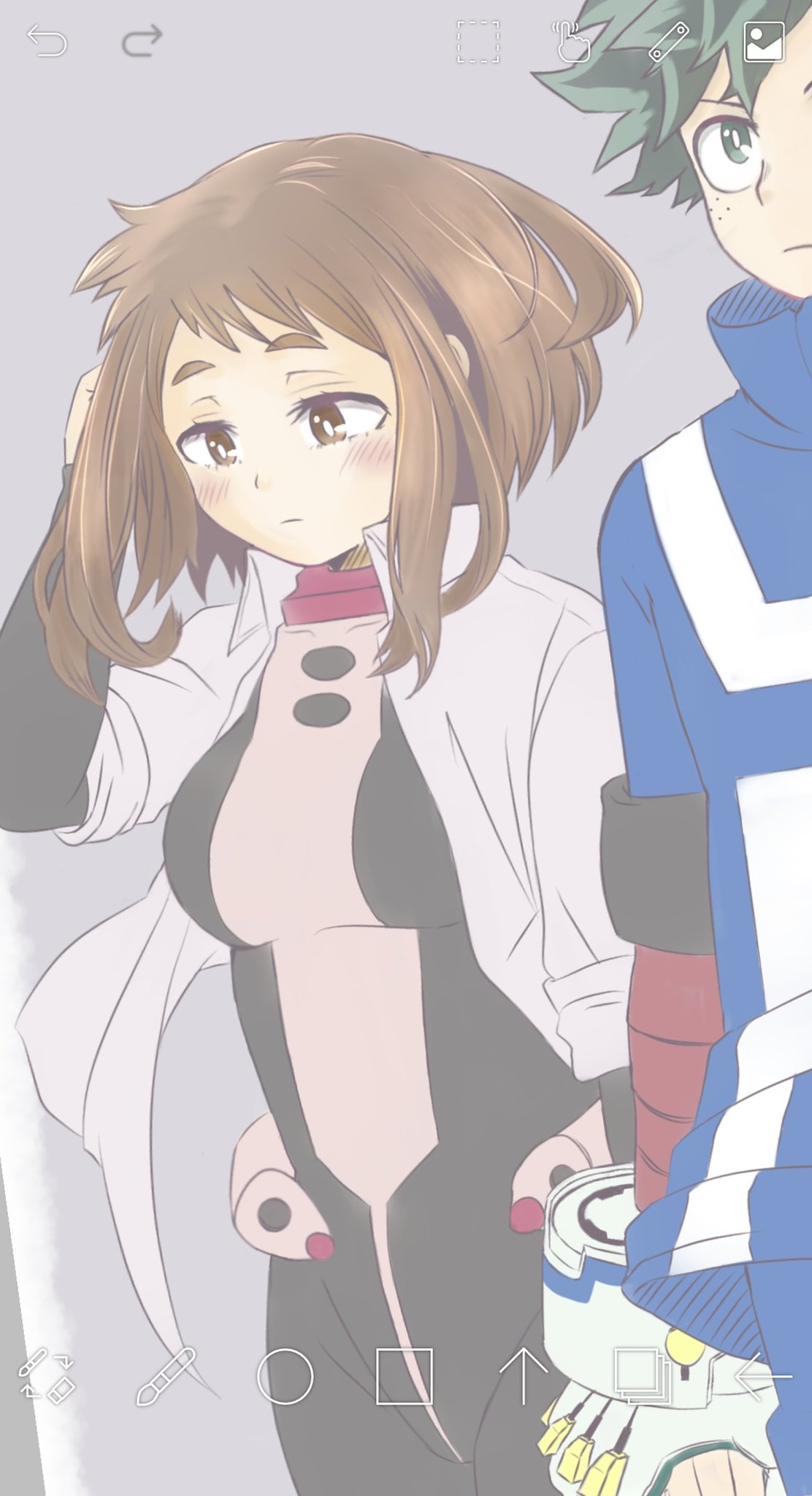 1boy, 1girl, amazake_suki, bangs, blush, boku_no_hero_academia, brown_eyes, brown_hair