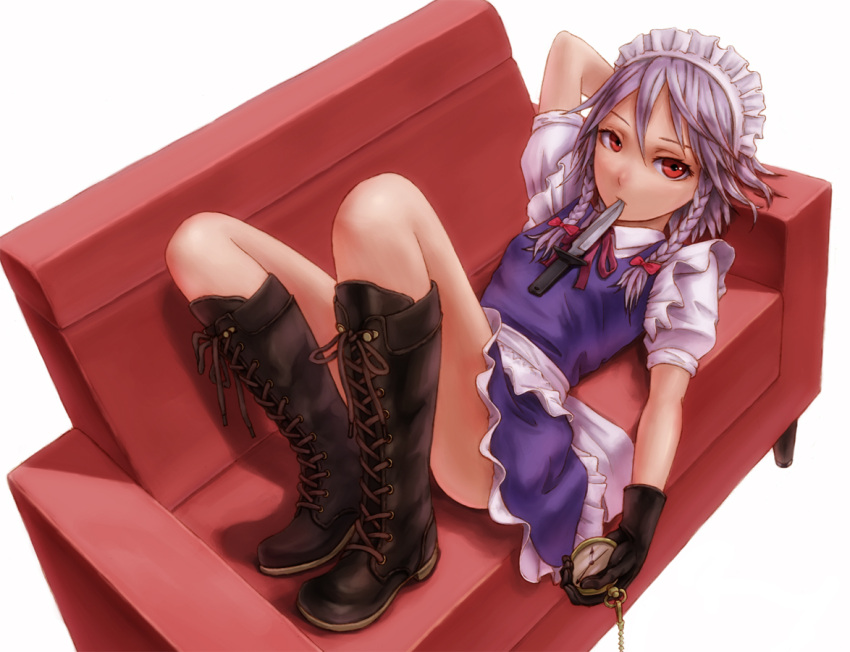 bad_id, boots, bow, braid, clock, couch, dress, face
