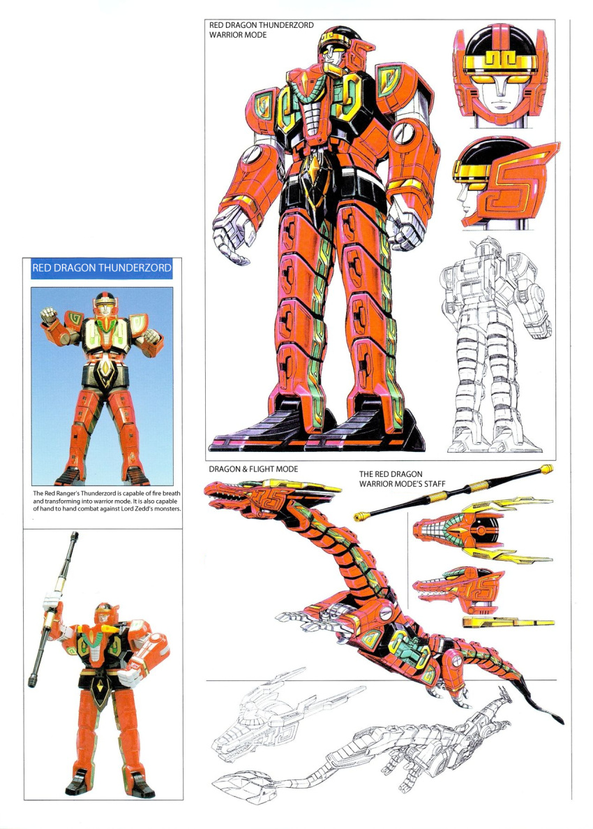 artbook, dragon, gold_eyes, mighty_morphin_power_rangers, mythological_creatures, power_rangers, red_dragon_thunderzord, red_dragon_thunderzord_warrior_mode, saban_entertainment, staff, thunderzord, thunderzords, warrior_mode, zord, zords
