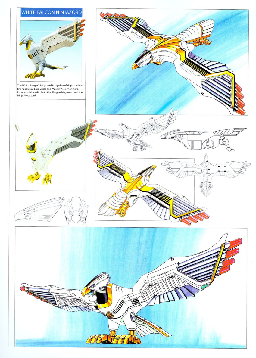 artbook, falcon, mighty_morphin_power_rangers, ninjazord, ninjazords, power_rangers, red_eyes, saban_entertainment