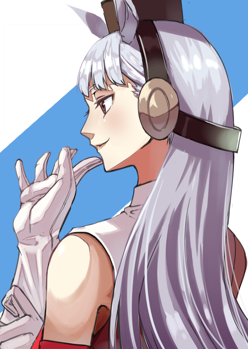 1girl, absurdres, animal_ears, bangs, bare_shoulders, blunt_bangs, brown_headwear, close-up