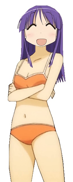 2013, bare_legs, bikini, chestnut_mouth, closed_eyes, crossed_arms, game_cg, hinata_yukari