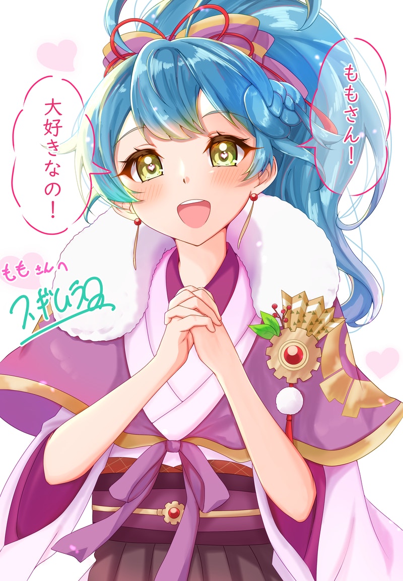 1girl, bangs, blue_hair, blush, bow, commission, earrings, fire_emblem