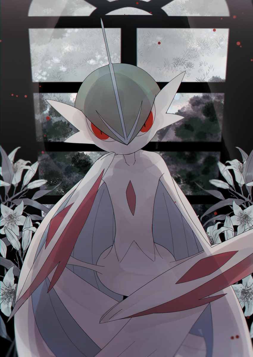 1boy, absurdres, backlighting, bangs, blue_hair, bush, chromatic_aberration, colored_skin