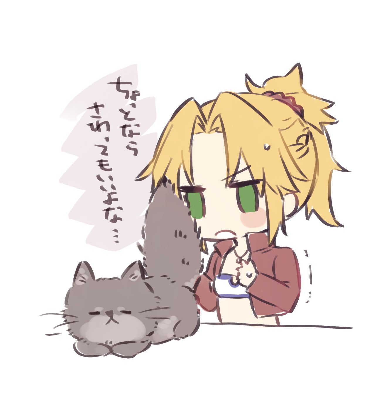 1girl, animal_ears, blonde_hair, cat, citron_82, fate/apocrypha, fate/grand_order, fate_(series)