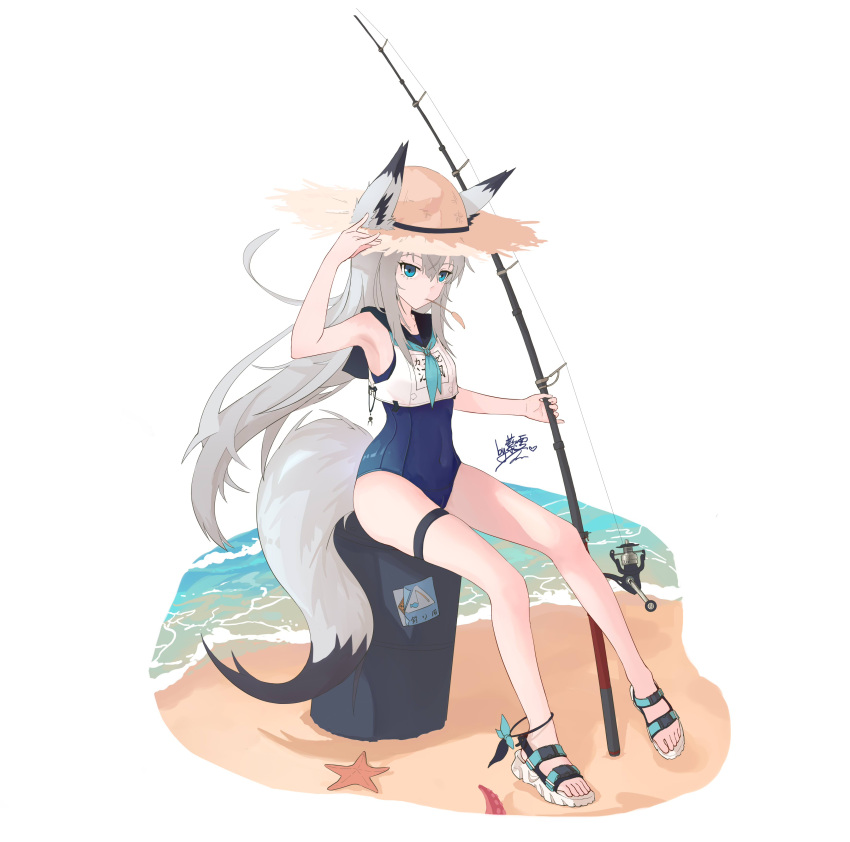 1girl, absurdres, adjusting_clothes, adjusting_headwear, ahoge, alternate_costume, animal_ears, armpits