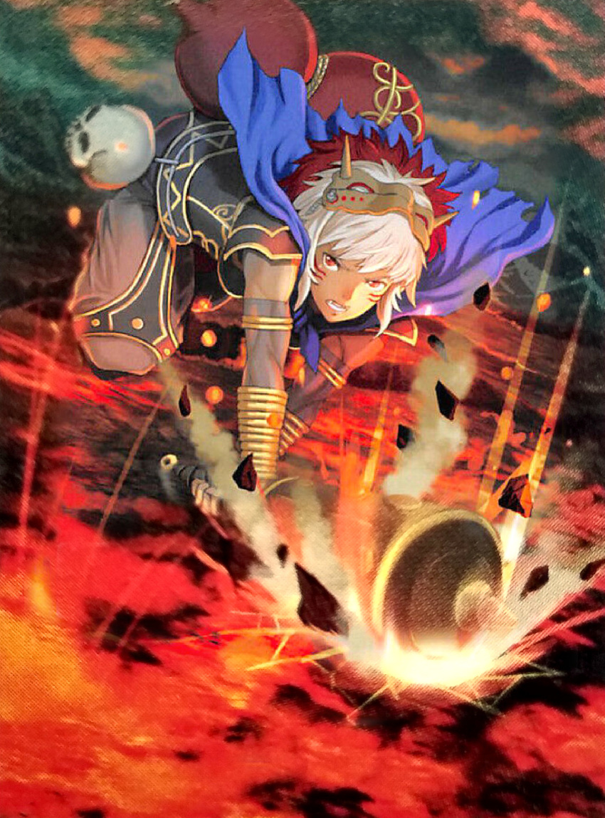 1girl, alternate_costume, armor, cape, club_(weapon), fire_emblem, fire_emblem_cipher, fire_emblem_fates