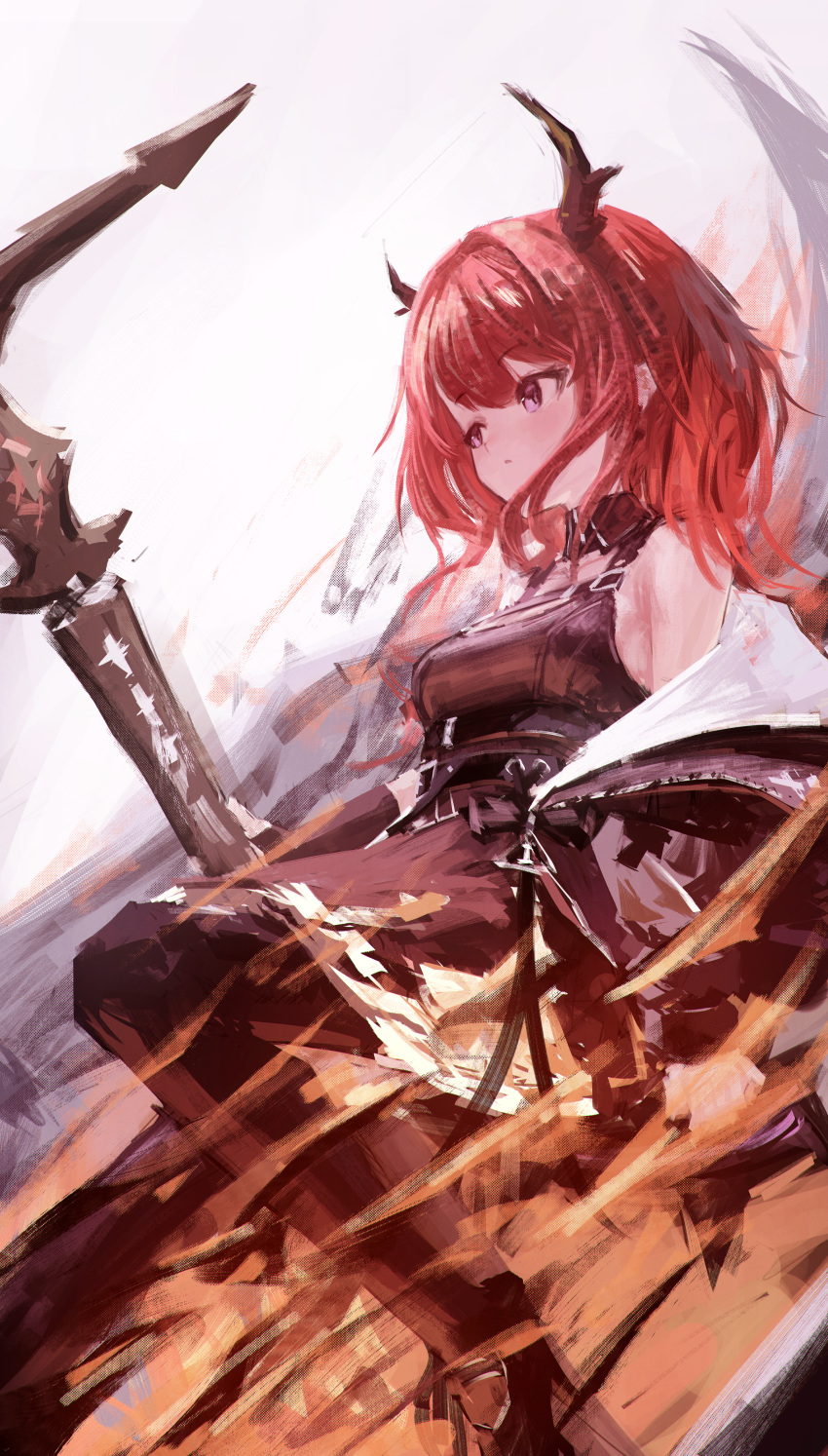 1girl, absurdres, arknights, black_dress, black_jacket, black_legwear, detached_collar, dress