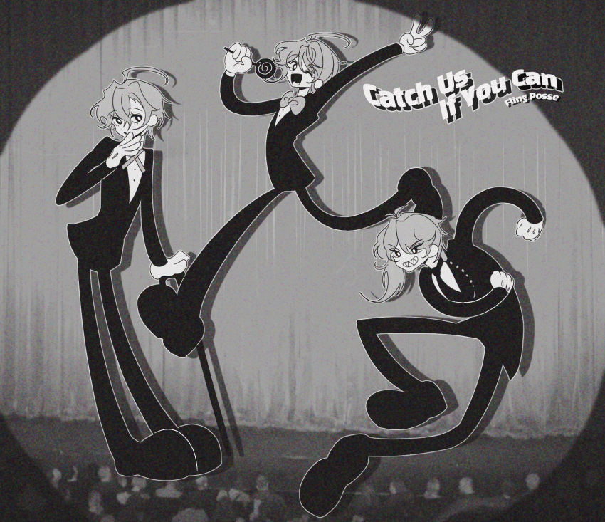 3boys, :o, ;d, amemura_ramuda, arisugawa_dice, bangs, bow, bowtie