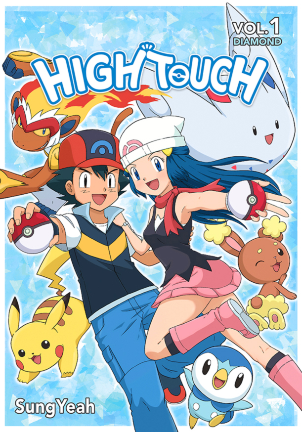 1boy, 1girl, ash_ketchum, boots, buneary, fiery_hair, fire, hat, hikari_(pokemon), infernape, long_hair, miniskirt, pikachu, pink_skirt, piplup, poke_ball, pokemon, scarf, skirt, smile, sungyeah, togekiss