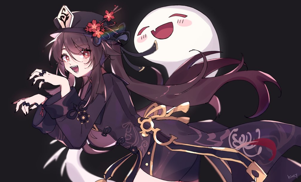1girl, black_nails, black_shorts, blush, brown_hair, chinese_clothes, claw_pose, coat