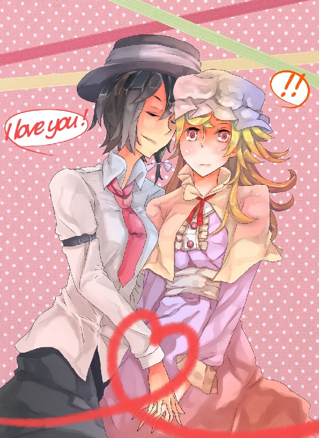 !, !!, 2girls, bad_id, bad_pixiv_id, blush, capelet, dress