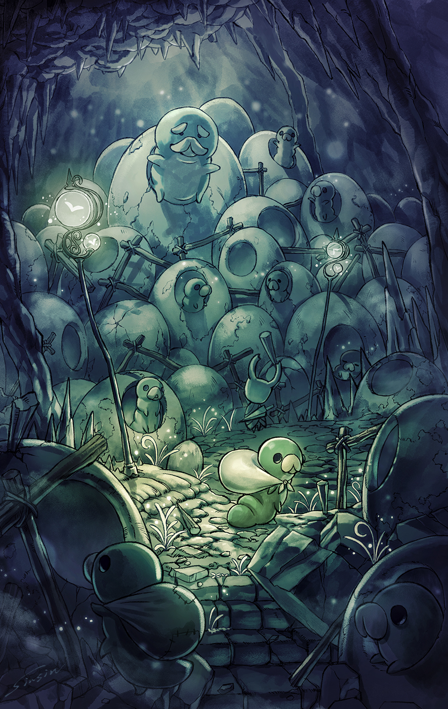 bug, cape, cave, cloak, egg, firefly, full_body, grub_(hollow_knight)
