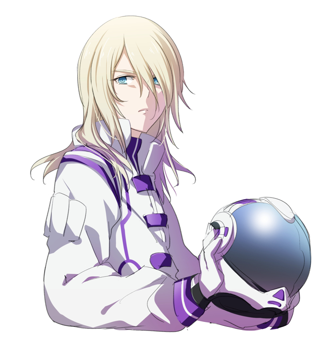 1boy, amemiya_reiji, blonde_hair, blue_eyes, coat, cota, hair_over_one_eye, headwear_removed