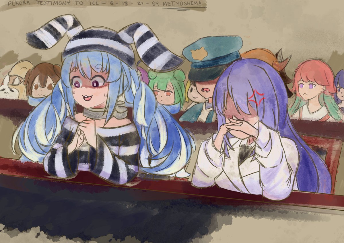 3:, 6+girls, anger_vein, animal_ears, braid, court, dated, hat