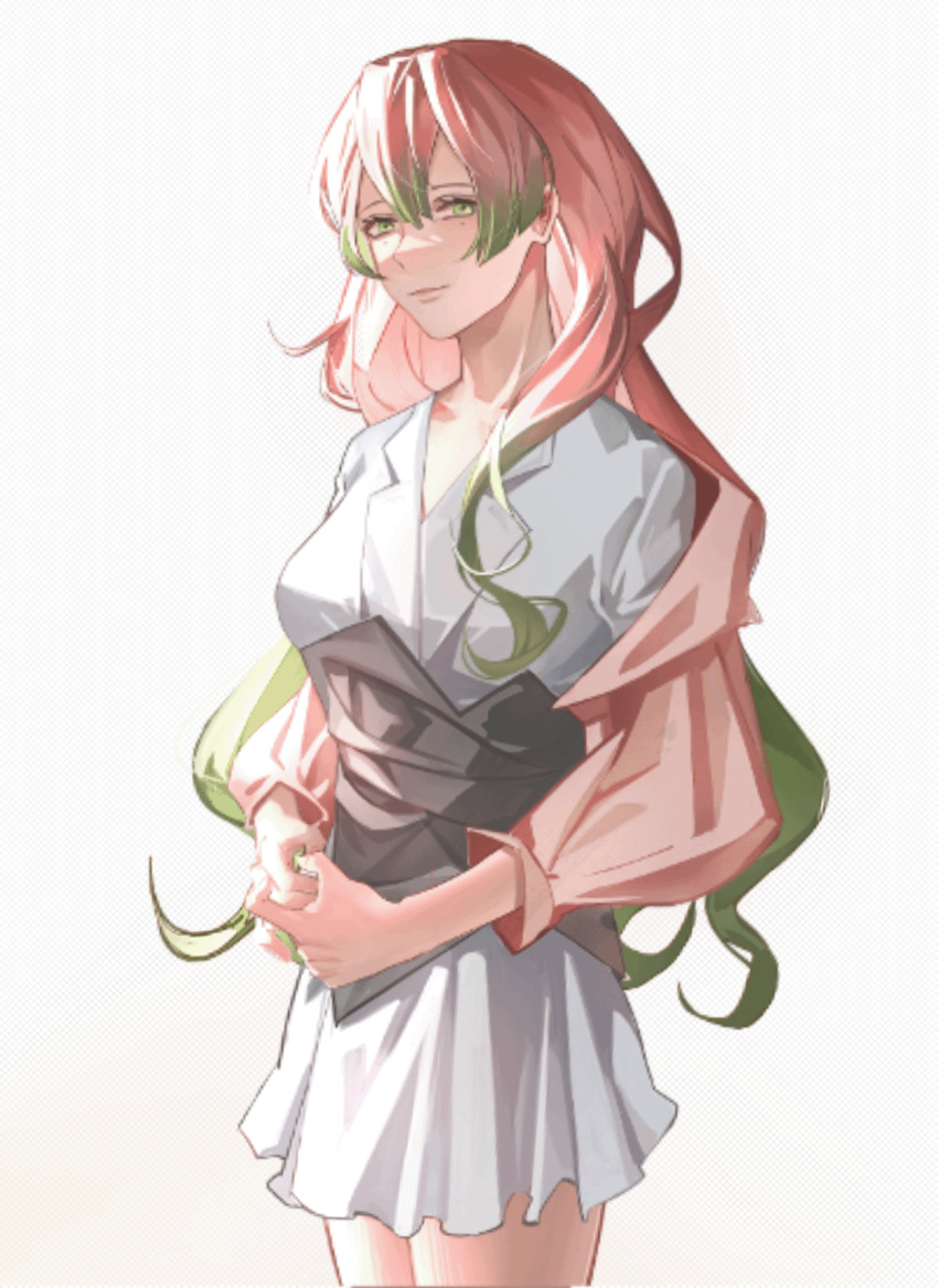 1girl, animated, animated_gif, bangs, blinking, breasts, cowboy_shot, dress
