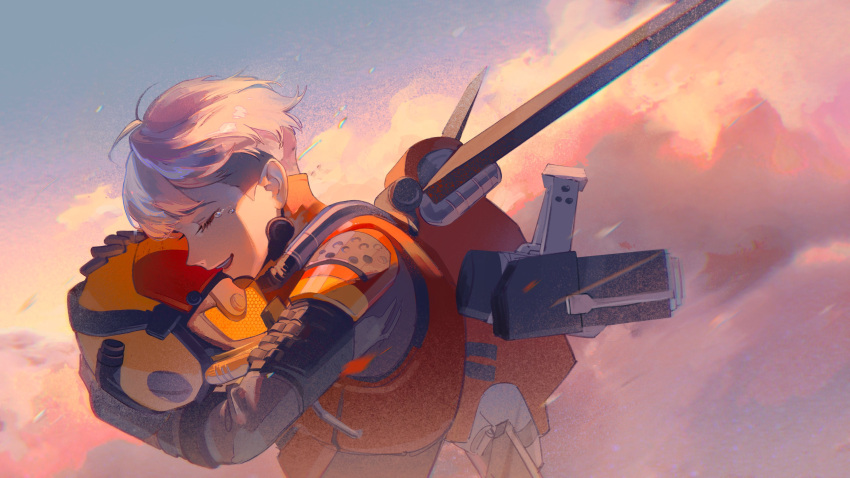 1girl, absurdres, apex_legends, artist_request, birthright_valkyrie, closed_eyes, clouds, crying