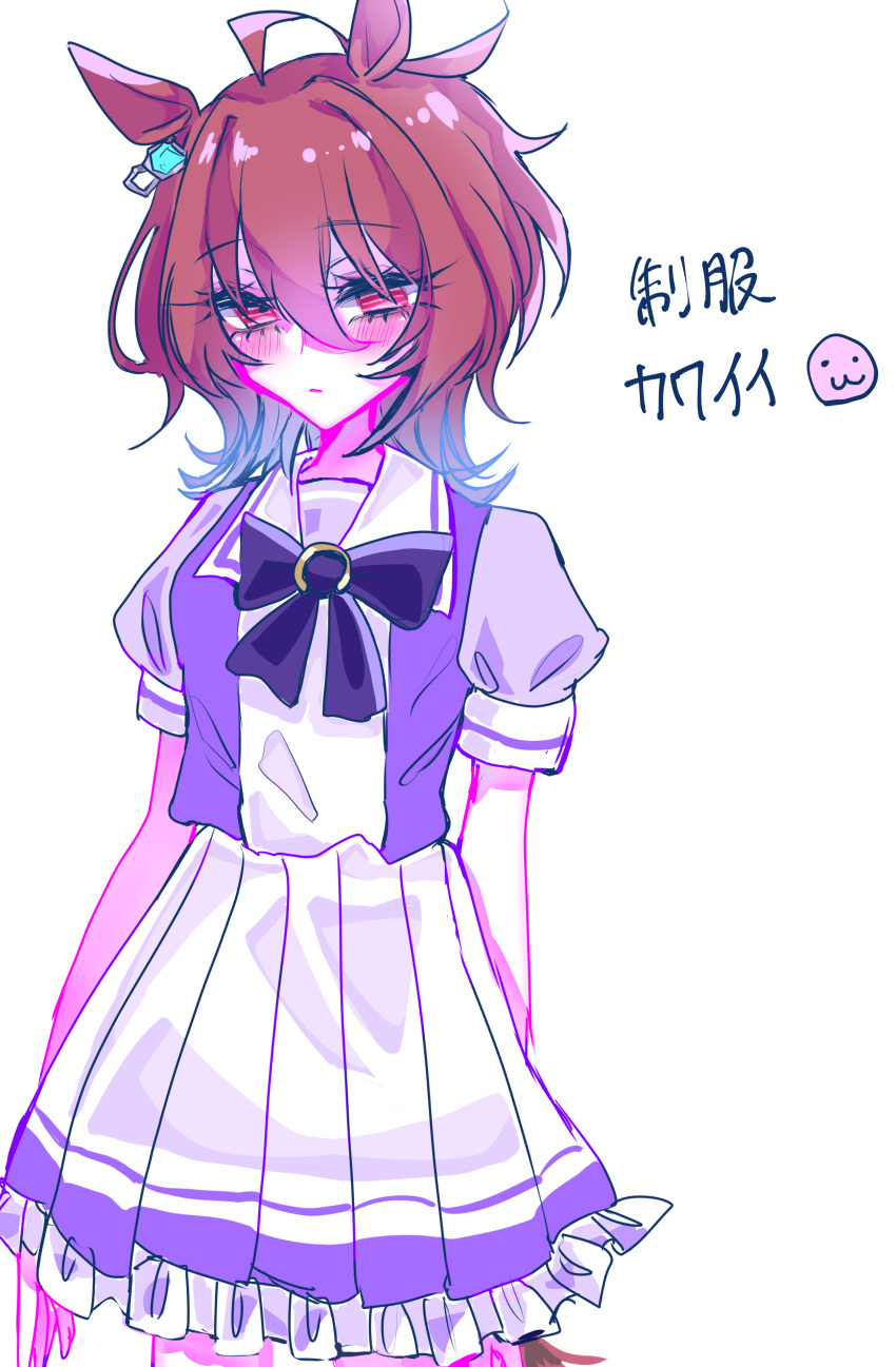 1girl, absurdres, agnes_tachyon_(umamusume), animal_ears, black_bow, bow, brown_eyes, brown_hair