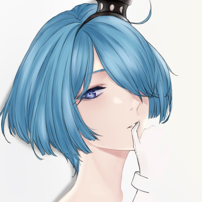 1girl, bangs, blue_eyes, blue_hair, braid, crown_braid, dated_commentary, english_commentary