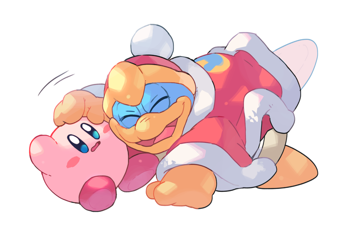 1boy, 1other, blue_skin, blush, cape, closed_eyes, colored_skin, falling