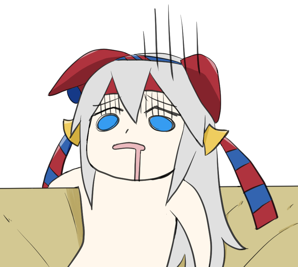1girl, animal_ears, blue_eyes, ear_covers, grey_hair, hair_between_eyes, headband, horse_ears