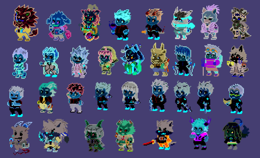 1other, 4girls, 6+boys, agyo_(housamo), animal_ears, arc_(housamo), black_hair, blonde_hair