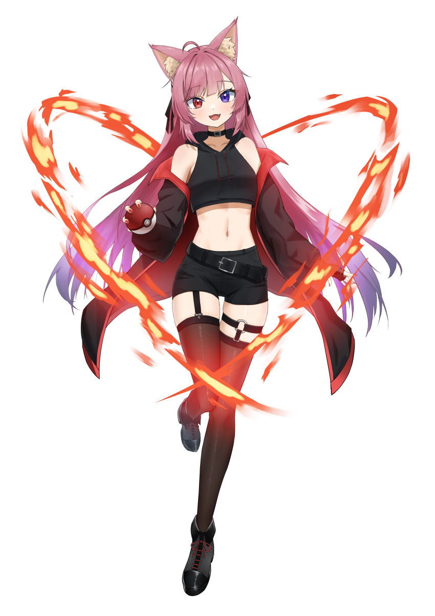 1girl, :3, absurdres, ahoge, animal_ear_fluff, animal_ears, armpits, arms_up