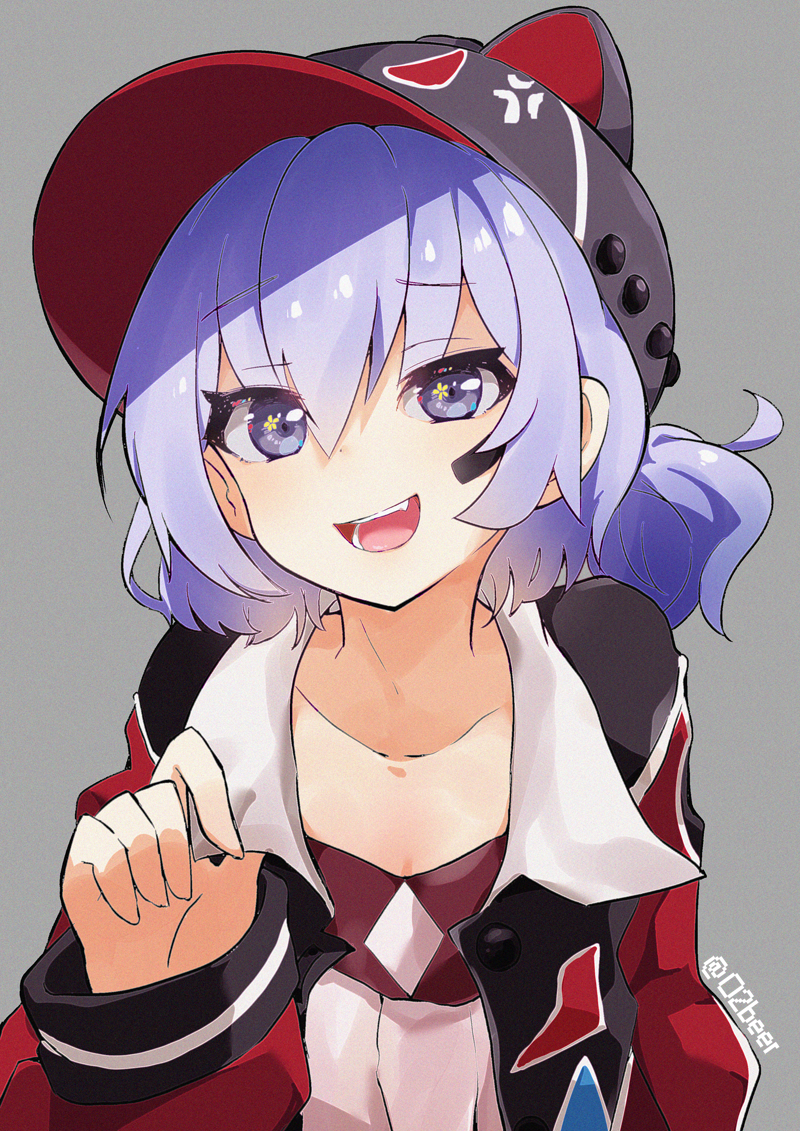 1girl, anger_vein, animal_ears, animal_hat, animal_print, bear_ears, bear_print, collarbone