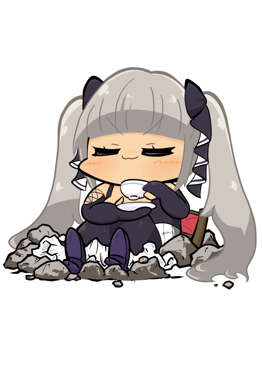 1girl, :3, absurdres, azur_lane, bangs, bare_shoulders, black_dress, black_gloves