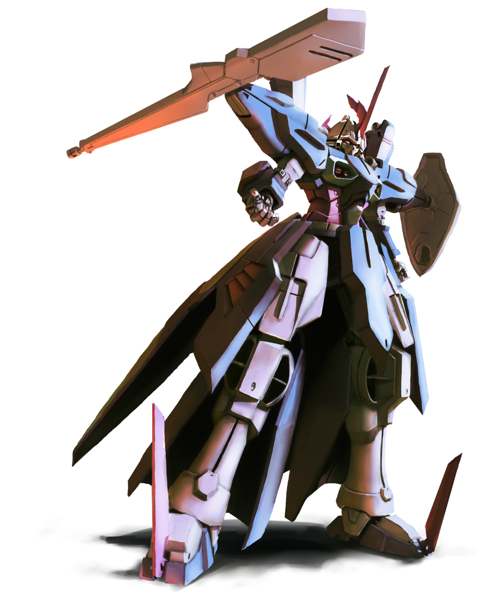 gun, gundam, gundam_wing, gundam_wing_dual_story:_g-unit, highres, hydra_gundam, mecha, shield