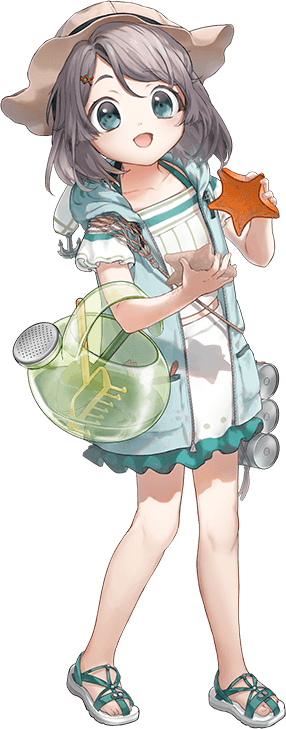 1girl, brown_headwear, depth_charge, dress, full_body, grey_eyes, grey_hair, grey_jacket