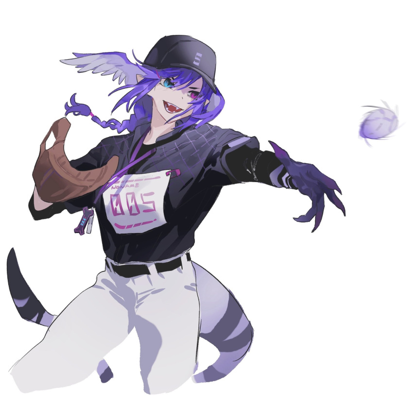 1girl, ahoge, baseball, baseball_cap, baseball_mitt, baseball_uniform, belt, black_belt