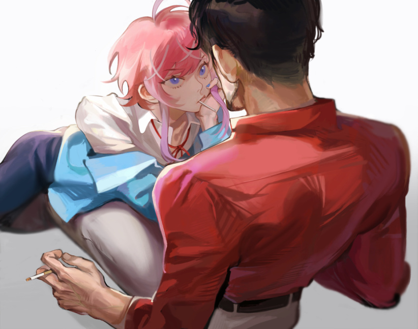 2boys, amayado_rei, amemura_ramuda, androgynous, bangs, black_hair, blue_eyes, blue_jacket