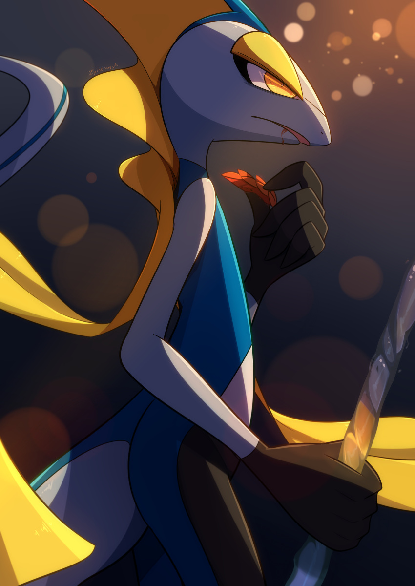1other, absurdres, bright_pupils, commentary, from_side, furry, hand_up, highres