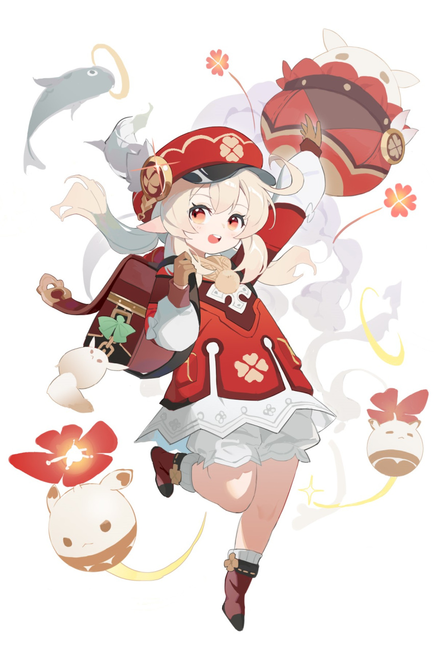 1girl, backpack, bag, bangs, bloomers, blush, boots, brown_footwear