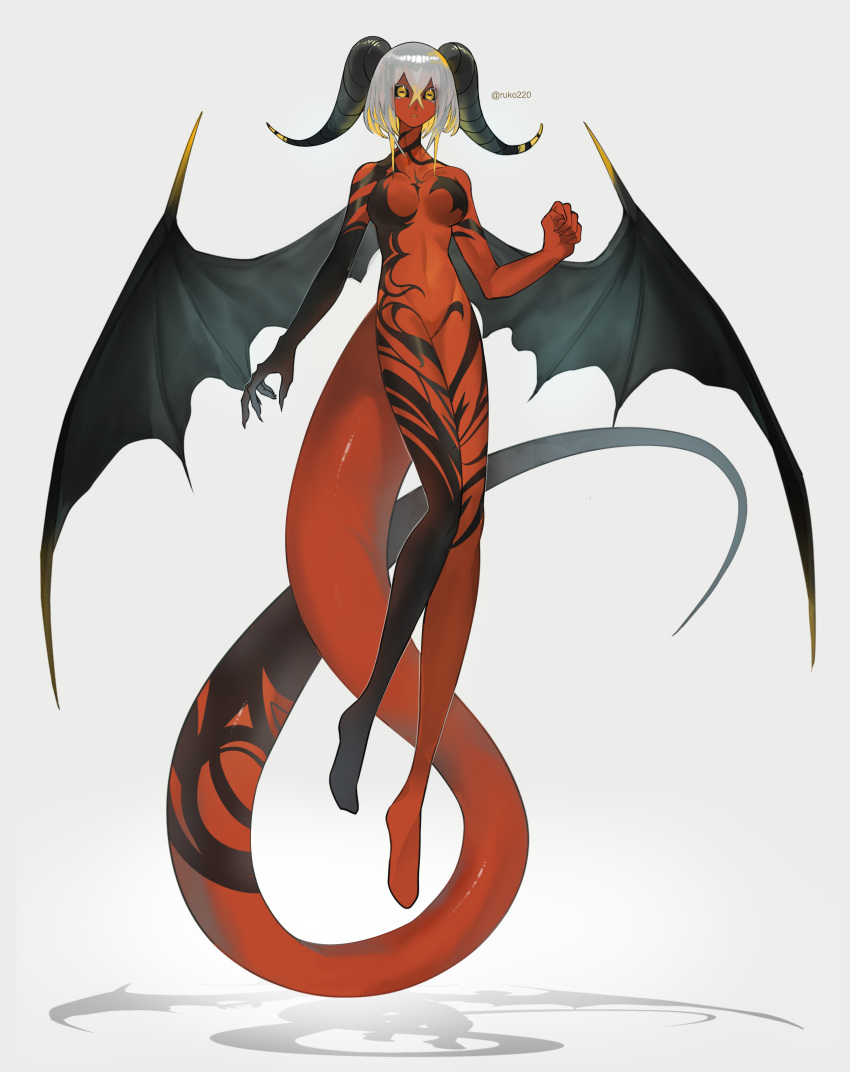 1girl, absurdres, bangs, black_sclera, black_skin, black_wings, blonde_hair, breasts
