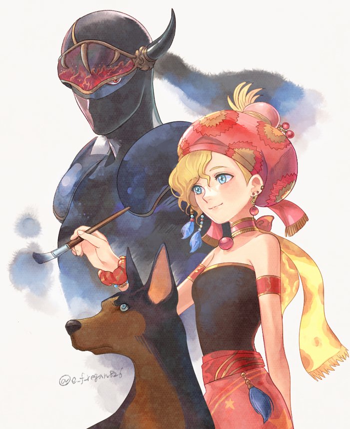 1boy, 1girl, arm_behind_back, armband, armor, black_bodysuit, black_shirt, blonde_hair