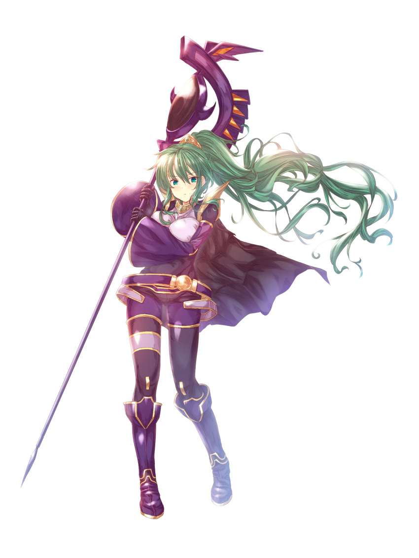 1girl, armor, belt, belt_buckle, black_cloak, black_gloves, black_thighhighs, blush