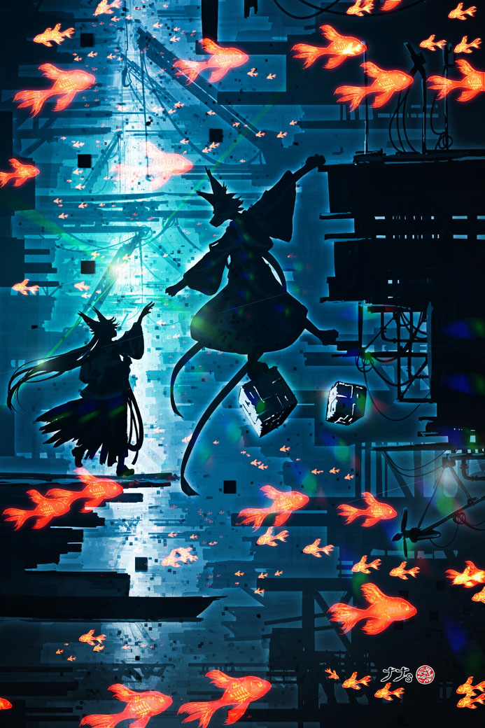 artist_name, city, dress, fabric, fish, flying, flying_animal, flying_fish